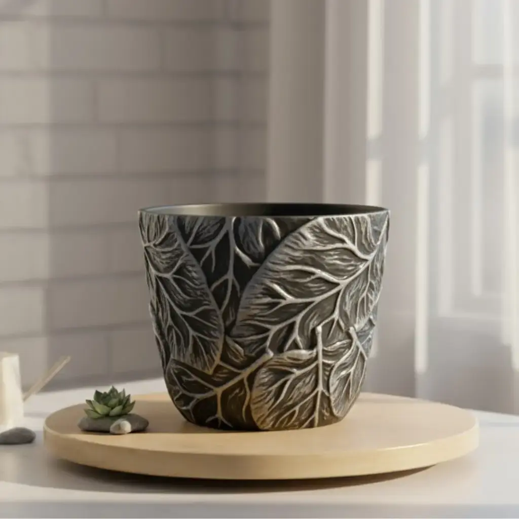 Pot Ceramic Leaf A580