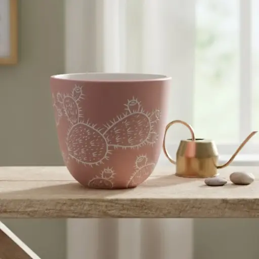 पॉट सिरॅमिक डेजर्ट कैक्टस A577